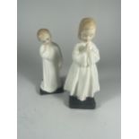 TWO ROYAL DOULTON FIGURES - BEDTIME (A/F) & DARLING