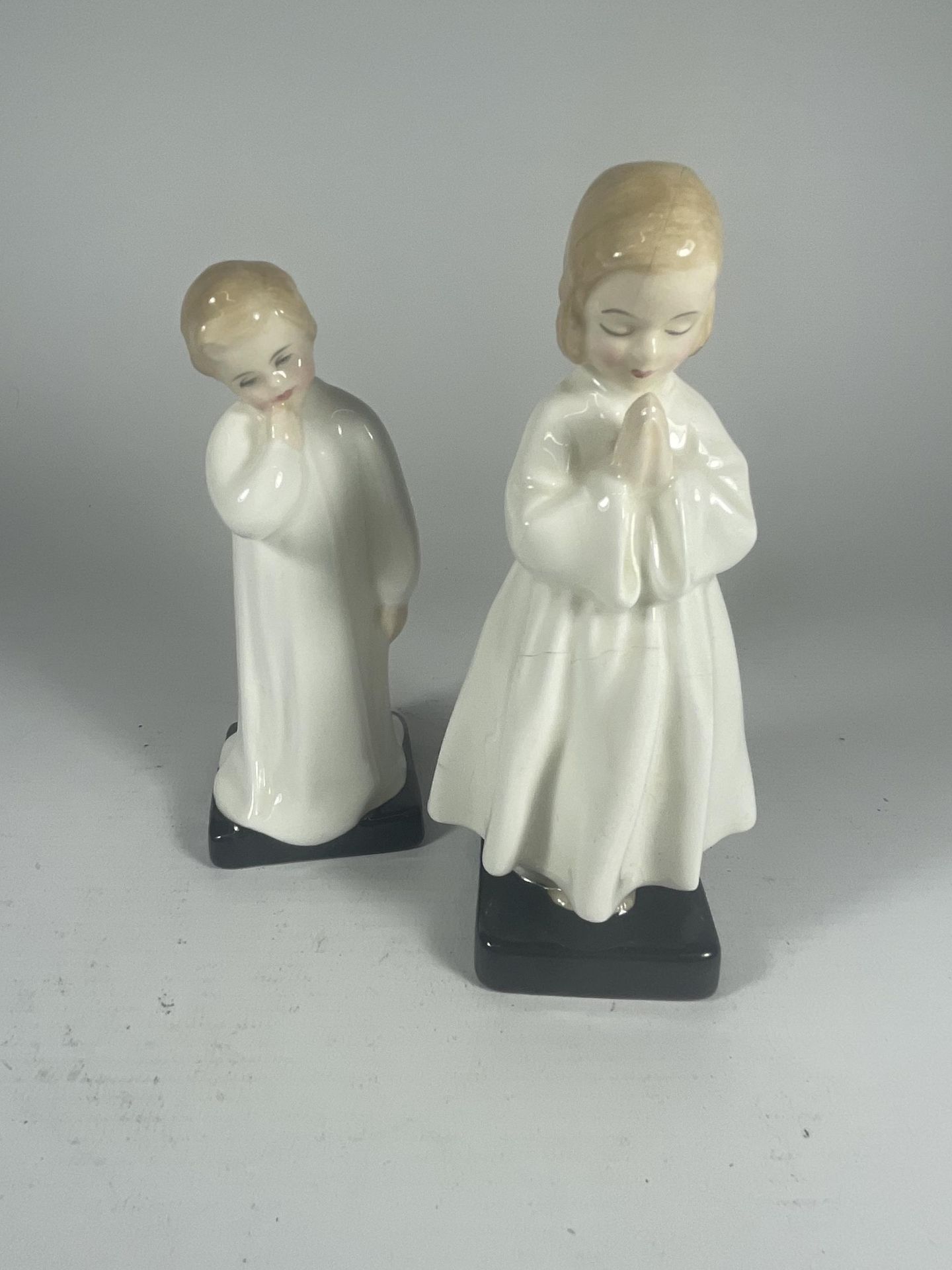 TWO ROYAL DOULTON FIGURES - BEDTIME (A/F) & DARLING