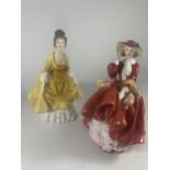 TWO ROYAL DOULTON LADY FIGURES - CORALIE HN2307 & TOP O' THE HILL