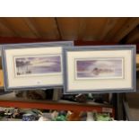 TWO LIMITED EDITION PRINTS OF CONISTON WATER 5/850 AND SUNDOWN GRASMERE 5/850 BY DIANE GAINEY -