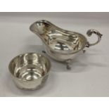 TWO BIRKS STERLING SILVER HALLMARKED ITEMS - CUP AND GRAVY / SAUCE BOAT, TOTAL WEIGHT 78G
