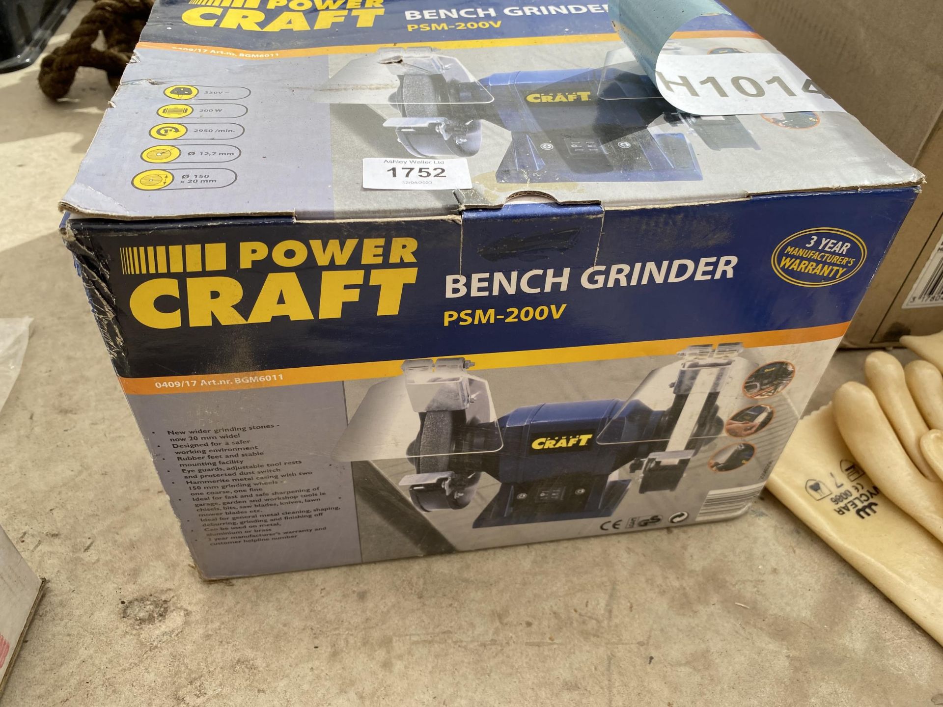 TWO BENCH GRINDERS TO INCLUDE A PARKSIDE AND A POWERCRAFT - Image 2 of 3