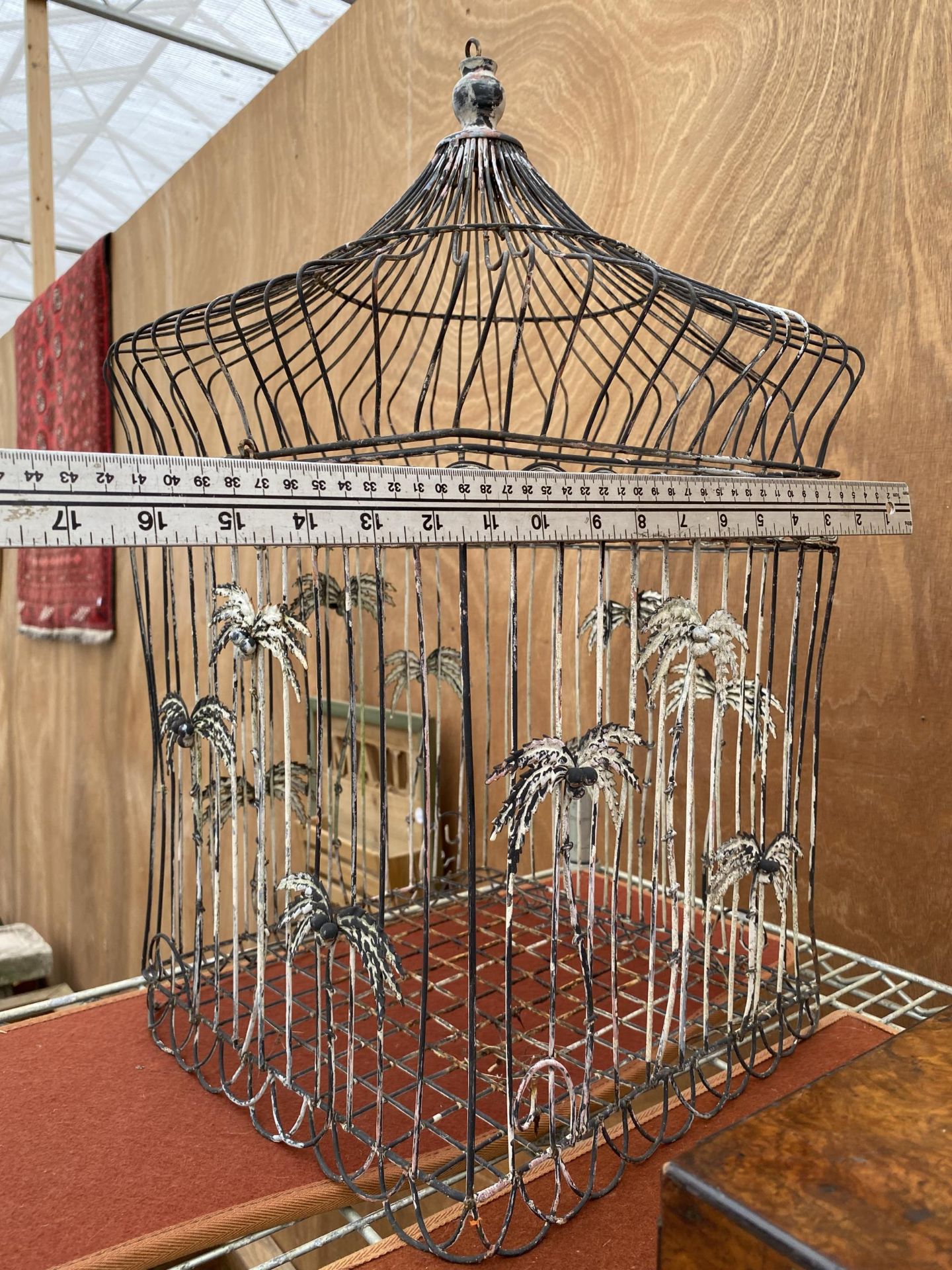 A VINTAGE METAL DECORATIVE BIRD CAGE - Image 3 of 3