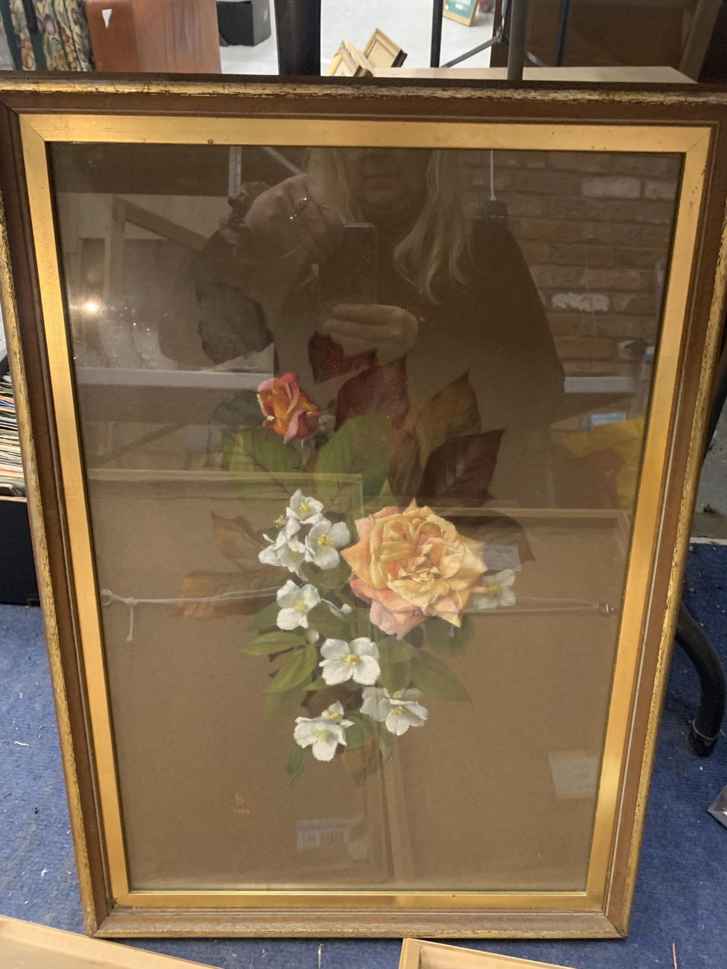 TWO FRAMED SIGNED T TINGLE WATERCOLOURS, A FRAMED PASTEL OF FLOWERS DATED 1970 AND A WATERCOLOUR - Image 4 of 4