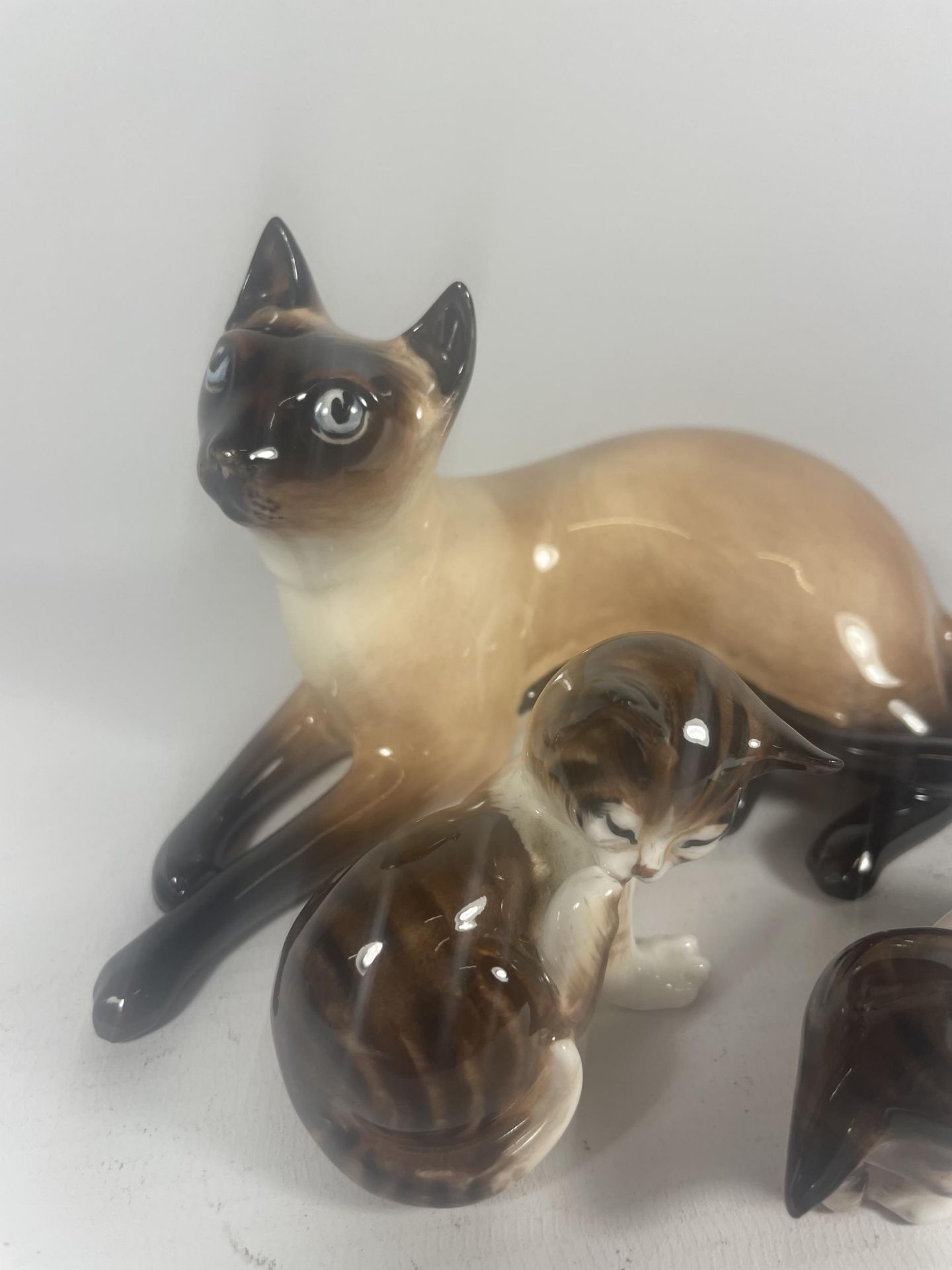 THREE ROYAL DOULTON CATS TO INCLUDE SIAMESE HN2662 (SECONDS) - Image 3 of 6