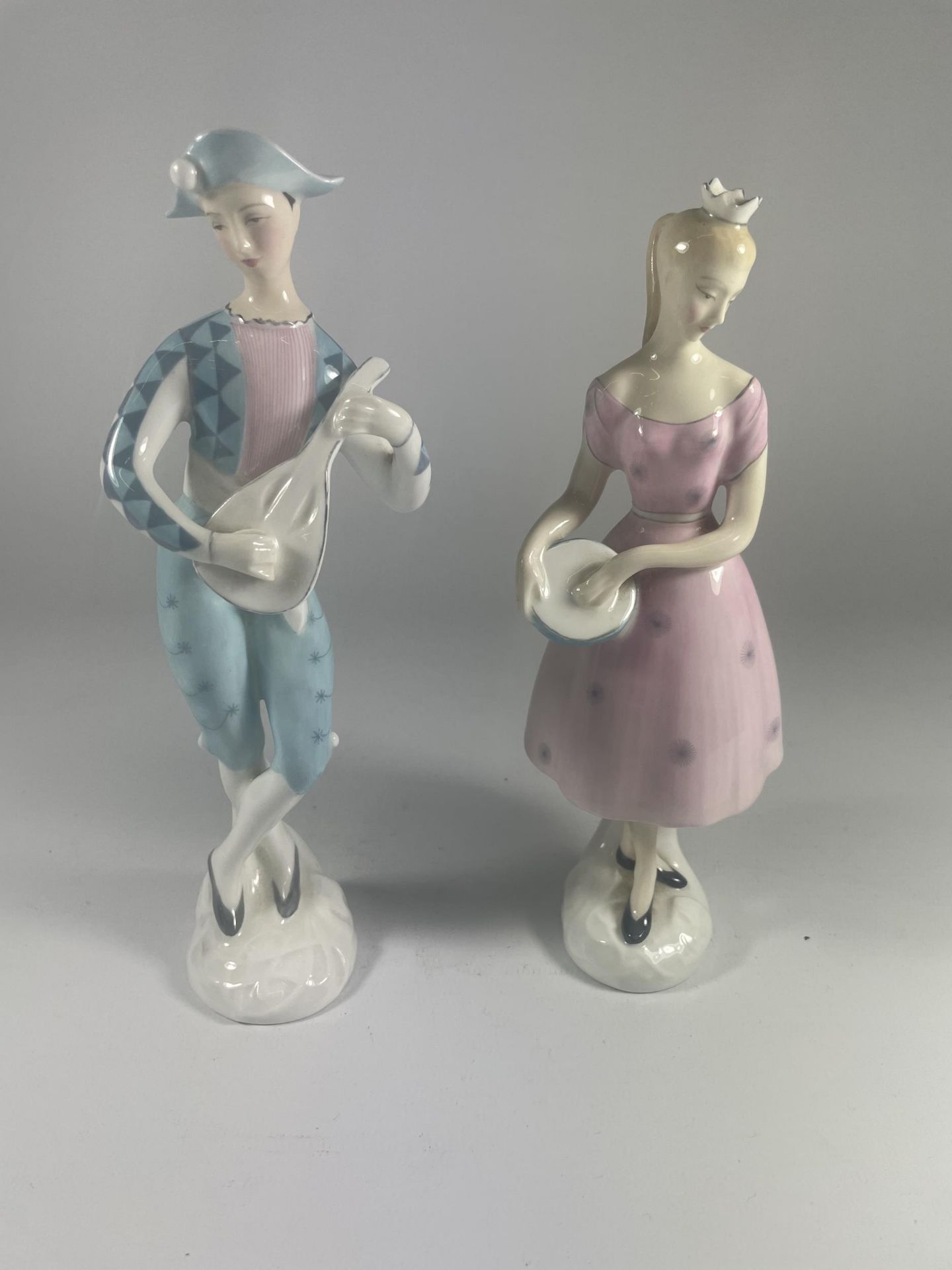 TWO ROYAL DOULTON FIGURES - COLUMBINE HN2185 & HARLEQUIN HN2186