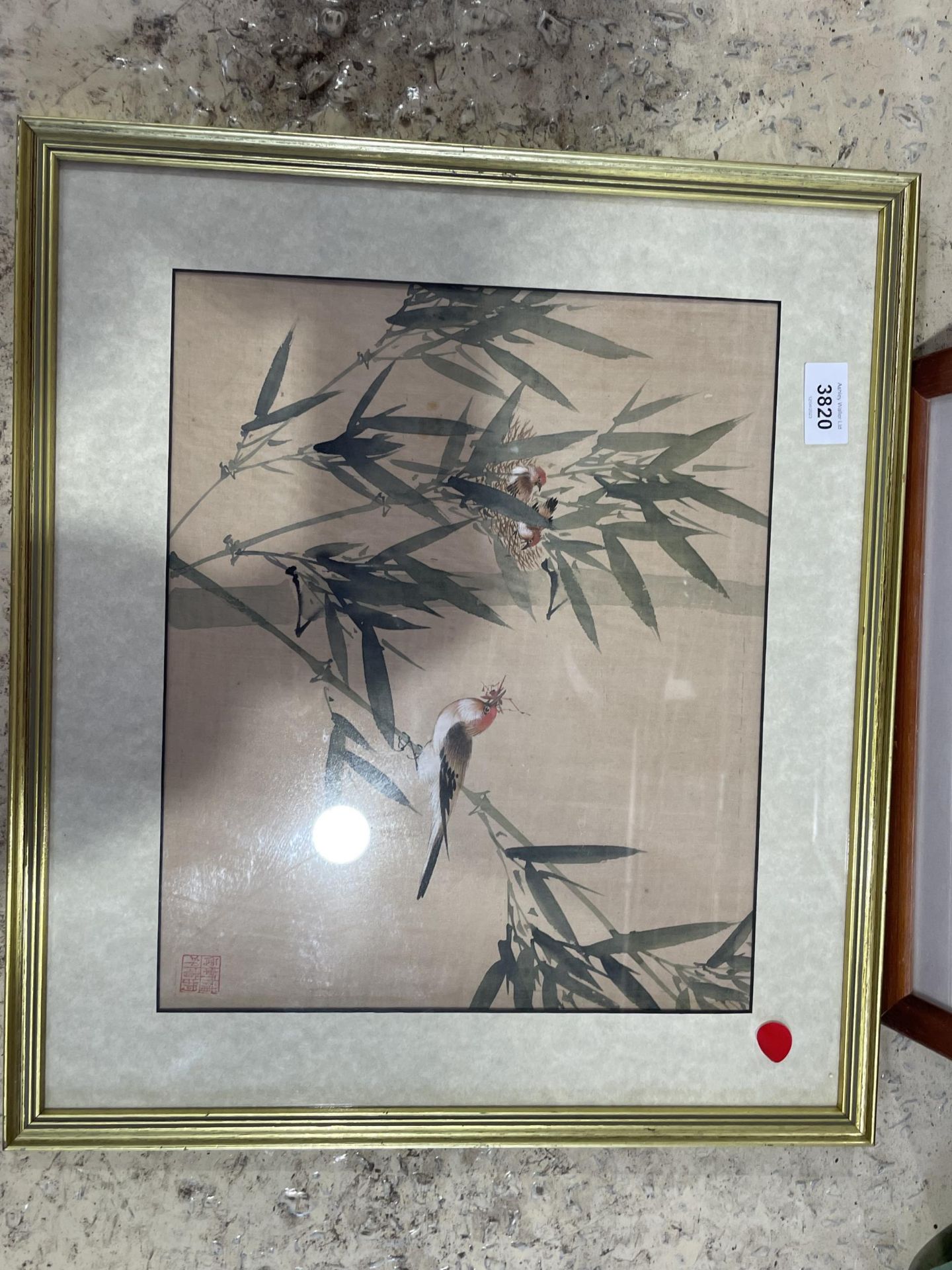 TWO FRAMED PICTURES TO INCLUDE AN ORIENTAL BIRD PRINT - Image 2 of 2