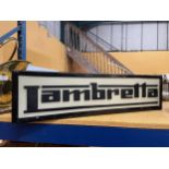 A LAMBRETTA ILLUMINATED BOX SIGN