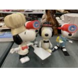 FOUR VINTAGE McDONALD'S SNOOPY MODELS