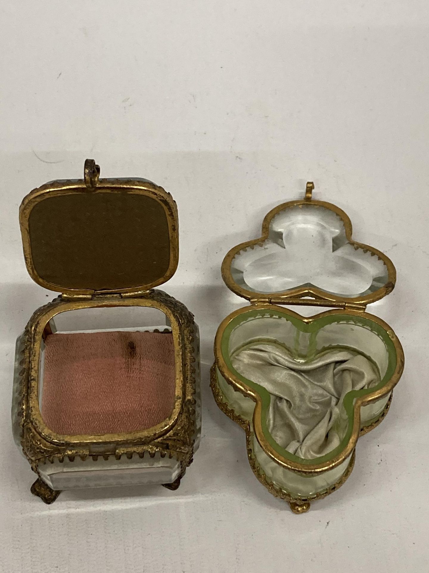 TWO EARLY 20TH CENTURY GILT DESIGN TINKET BOXES - ONE WITH IMAGE OF BLACKPOOL FROM THE NORTH TIER, - Image 6 of 6