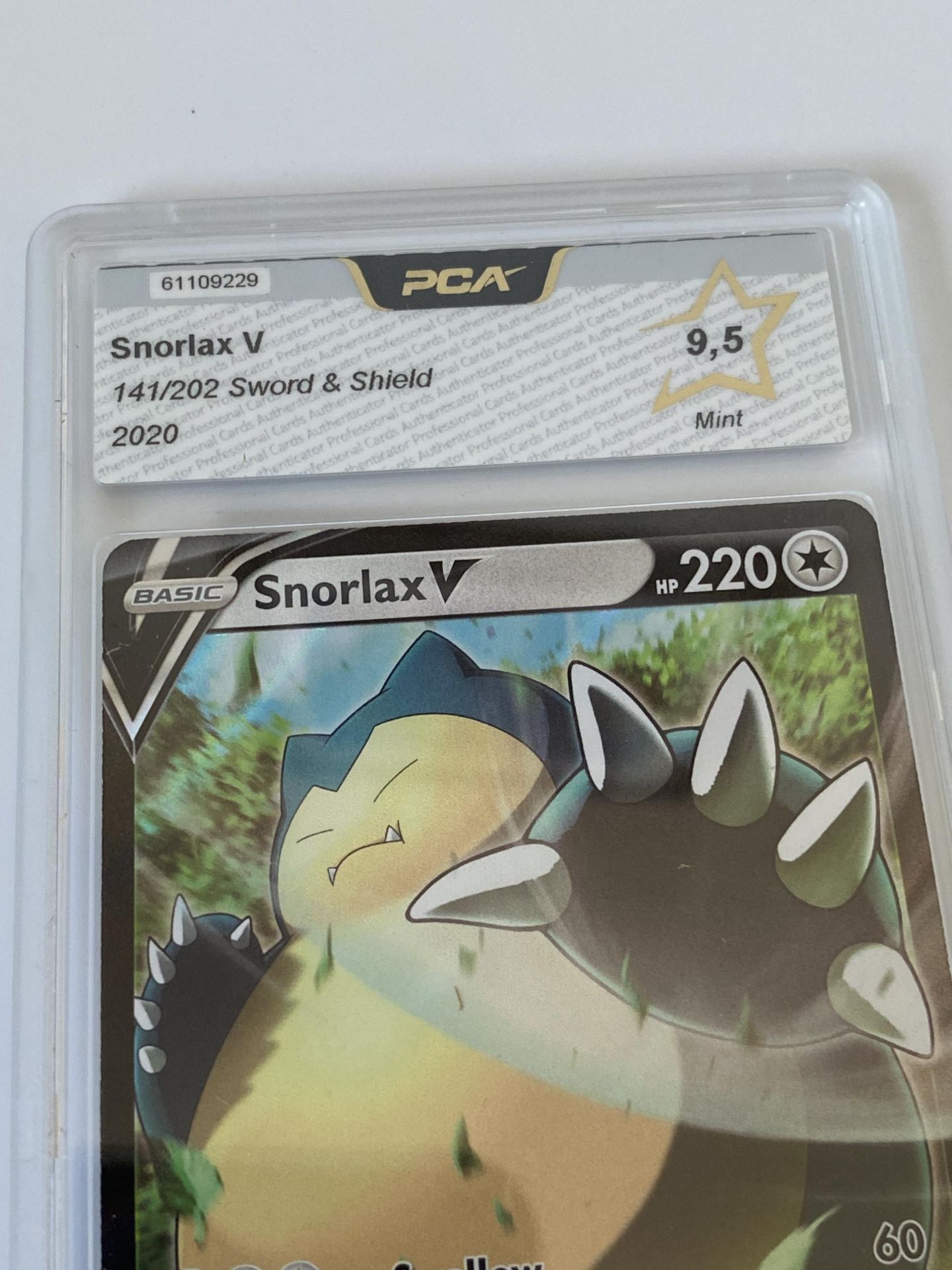 A GRADED POKEMON CARD -SNORLAX V141/202 SWORD & SHIELD - PCA GRADE - 9.5 - Image 2 of 3