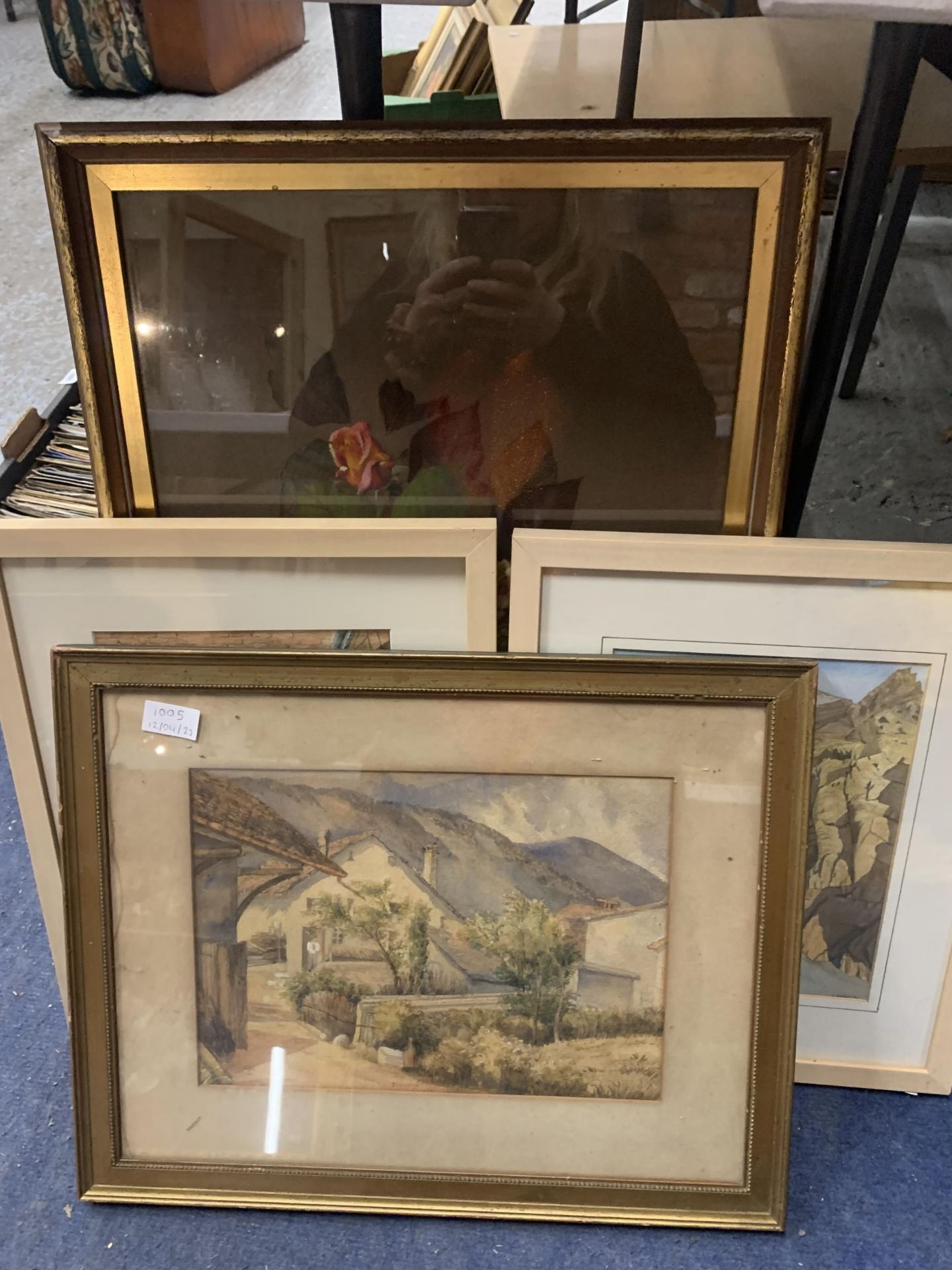 TWO FRAMED SIGNED T TINGLE WATERCOLOURS, A FRAMED PASTEL OF FLOWERS DATED 1970 AND A WATERCOLOUR