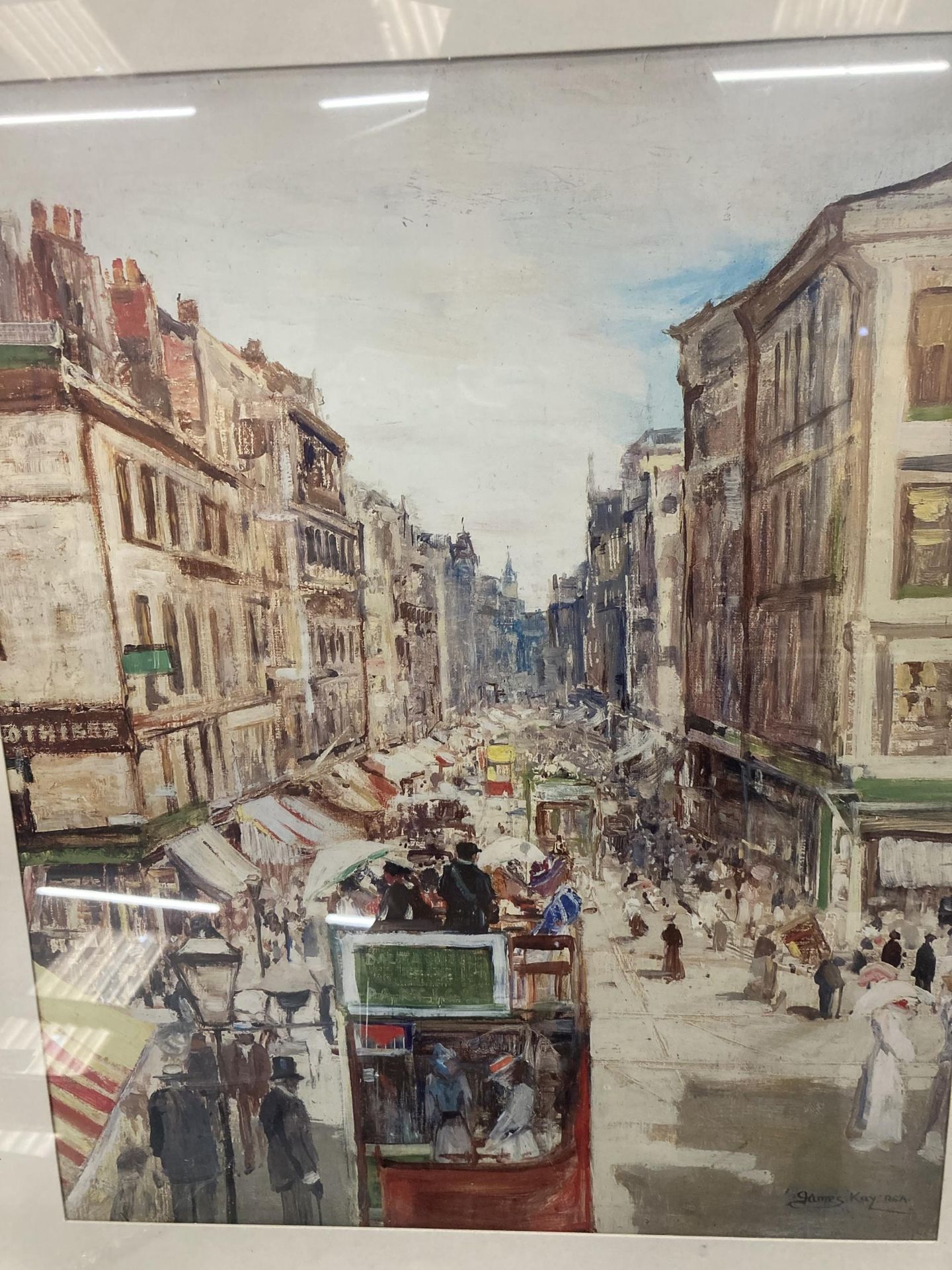 A PRINT OF A VICTORIAN STREET SCENE IN A GILT FRAME 51CM X 66CM - Image 2 of 2