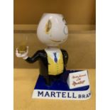 A VINTAGE CARLTON WARE MARTELL BRANDY ADVERTISING MAN HEIGHT 20CM - A/F