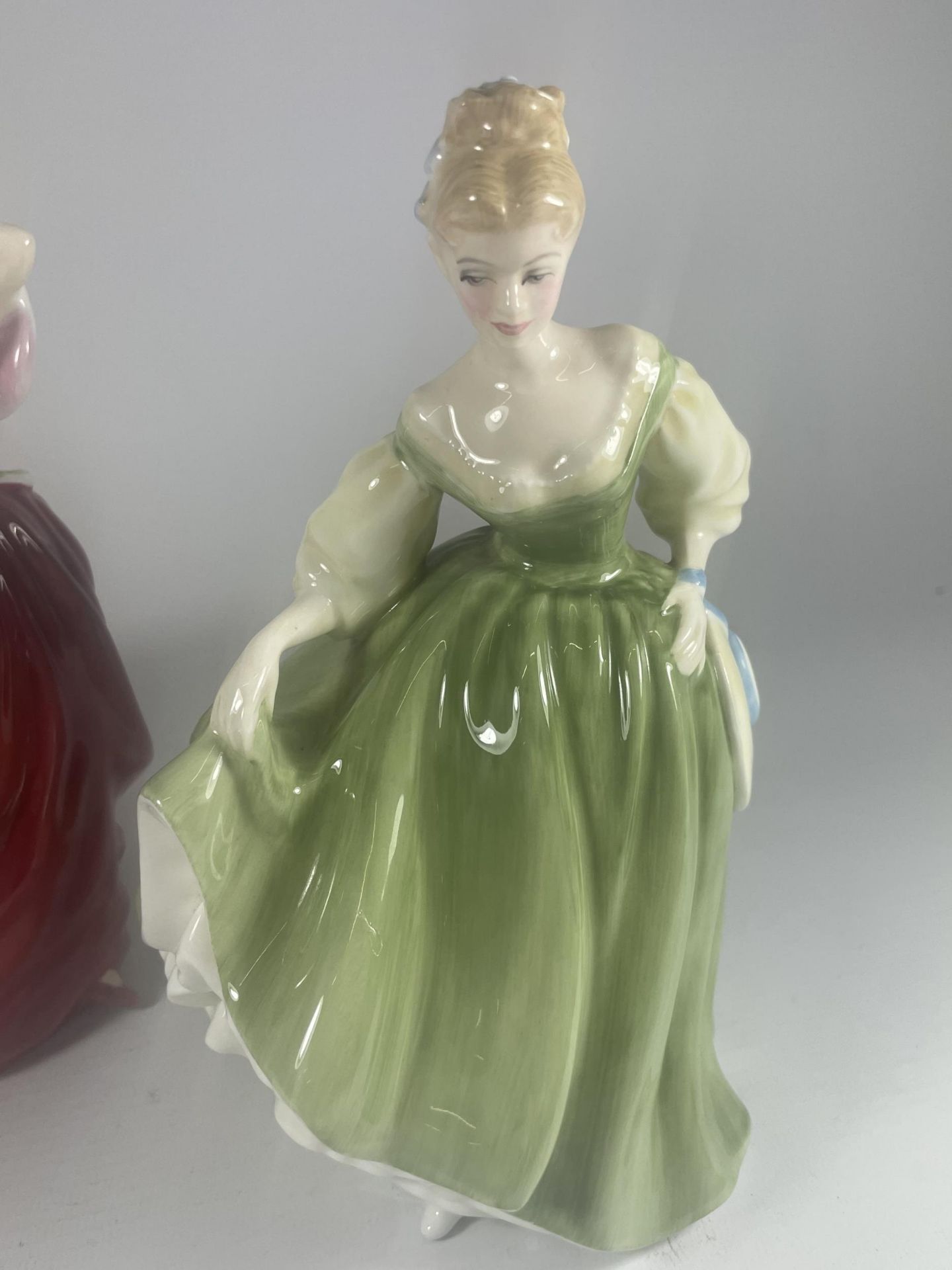 TWO ROYAL DOULTON LADY FIGURES - FAIR LADY (SECONDS) HN2193 & AUTUMN BREEZES HN1934 - Image 2 of 5