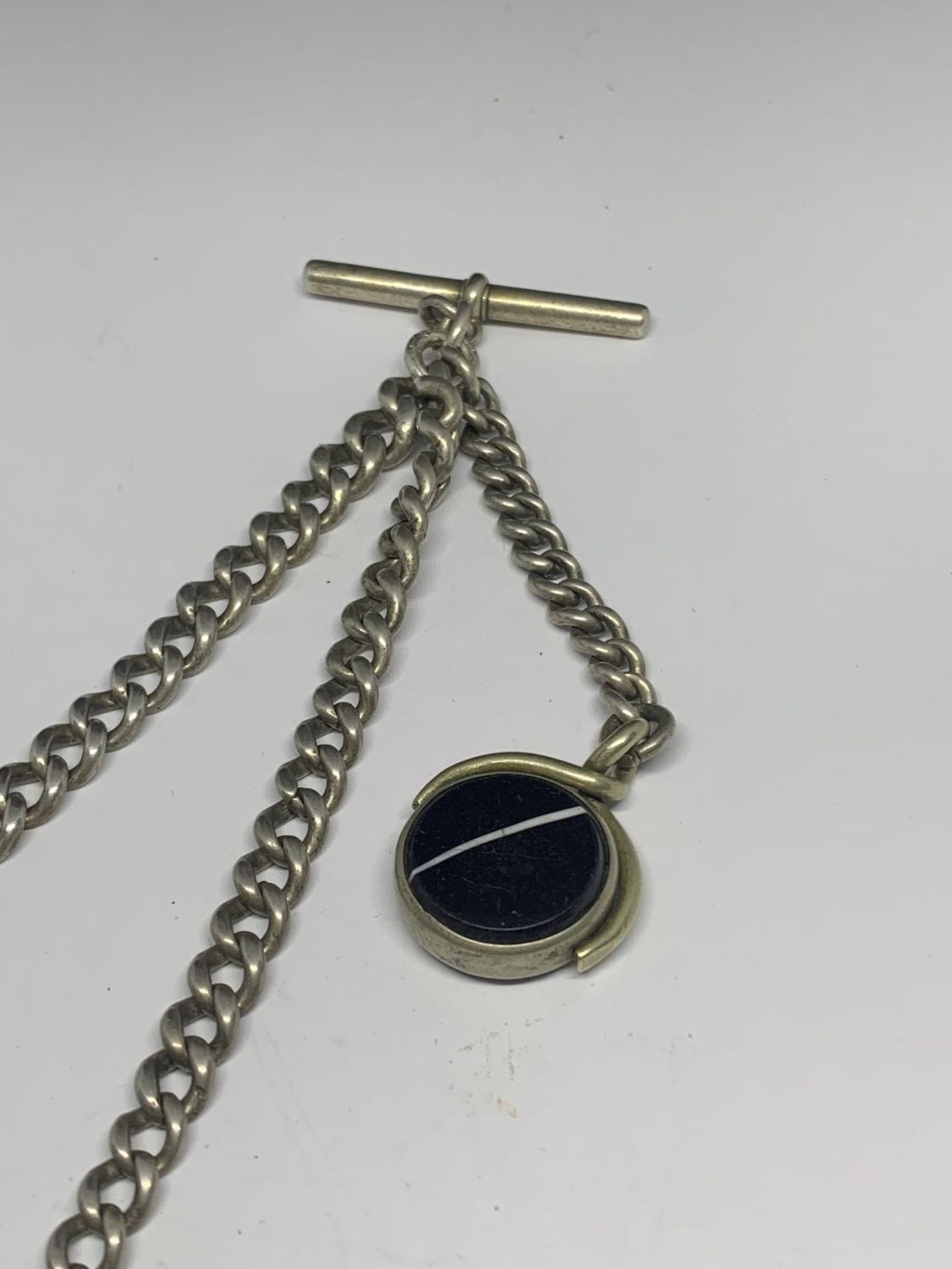 A DOUBLE ALBERT WATCH CHAIN AND FOB - Image 3 of 3