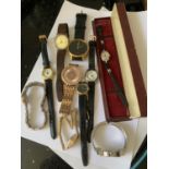 TEN VARIOUS WATCHES TO INCLUDE A VINTAGE BIFORA IN A PRESENTATION BOX