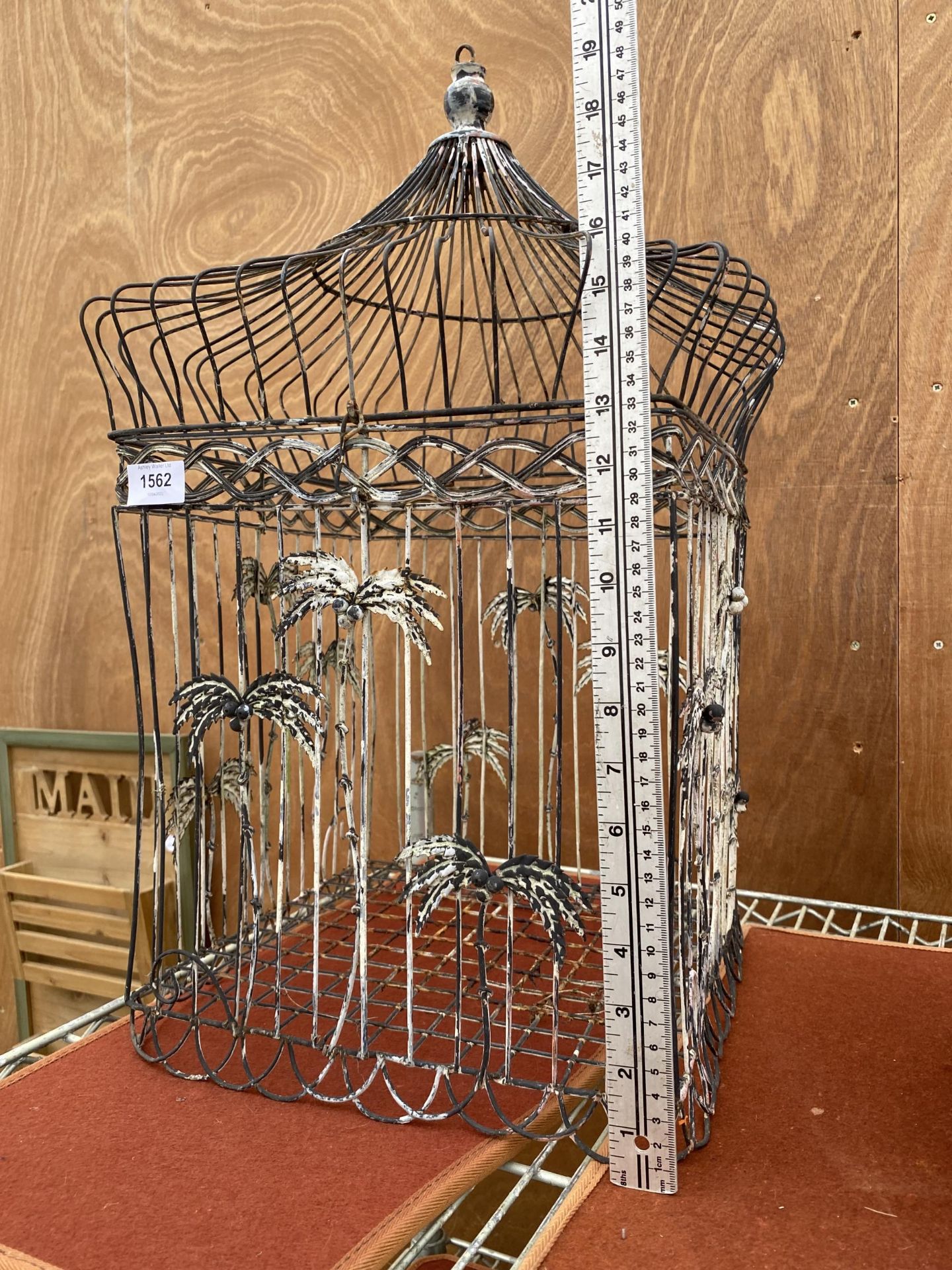 A VINTAGE METAL DECORATIVE BIRD CAGE - Image 2 of 3