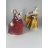 TWO ROYAL DOULTON LADY FIGURES - AUTUMN BREEZES HN1934 & KIRSTY (SECONDS) HN2381
