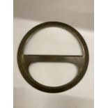 A 19TH CENTURY 360 DEGREE BRASS PROTRACTOR RING, INSCRIBED J.DAVIS, DERBY, 28CM DIAMETER