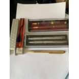 VARIOUS PENS TO INCLUDE A LADY SCRIPTO AND BOXED SETS