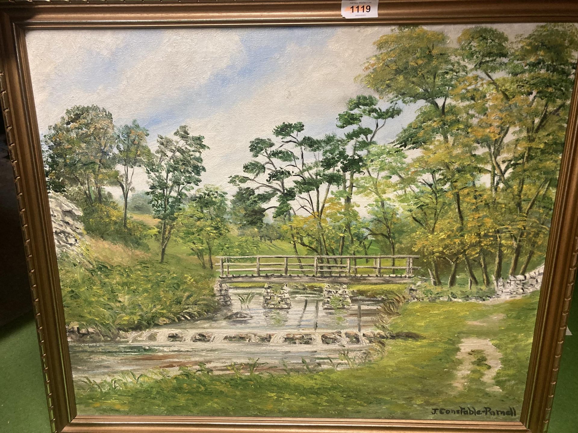 TWO LARGE OIL ON CANVAS PAINTINGS SIGNED J. CONSTABLE-PARNELL 67CM X 57CM - Image 4 of 5