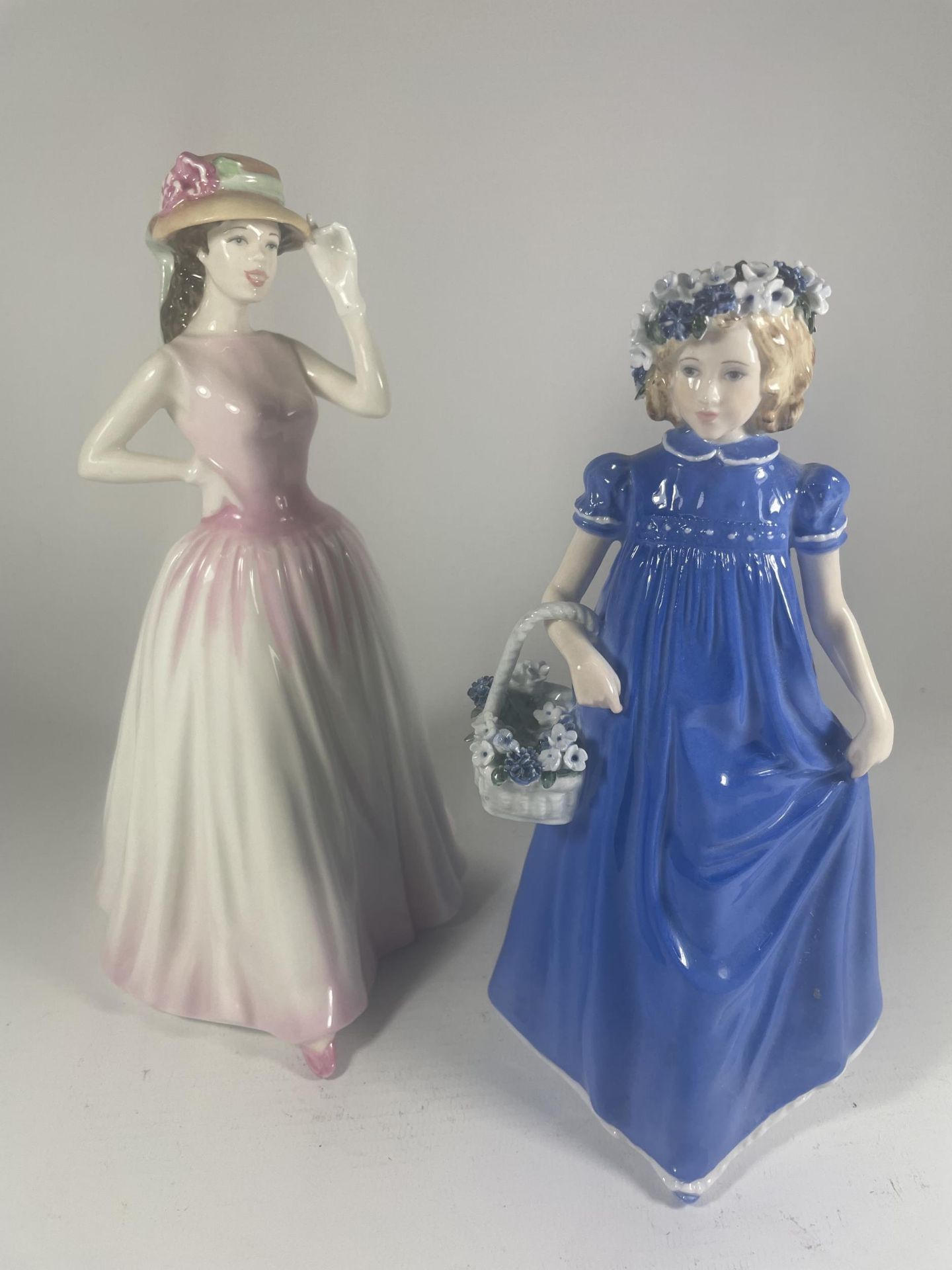 TWO LADY FIGURES TO INCLUDE A ROYAL DOULTON HAPPY BIRTHDAY HN4215