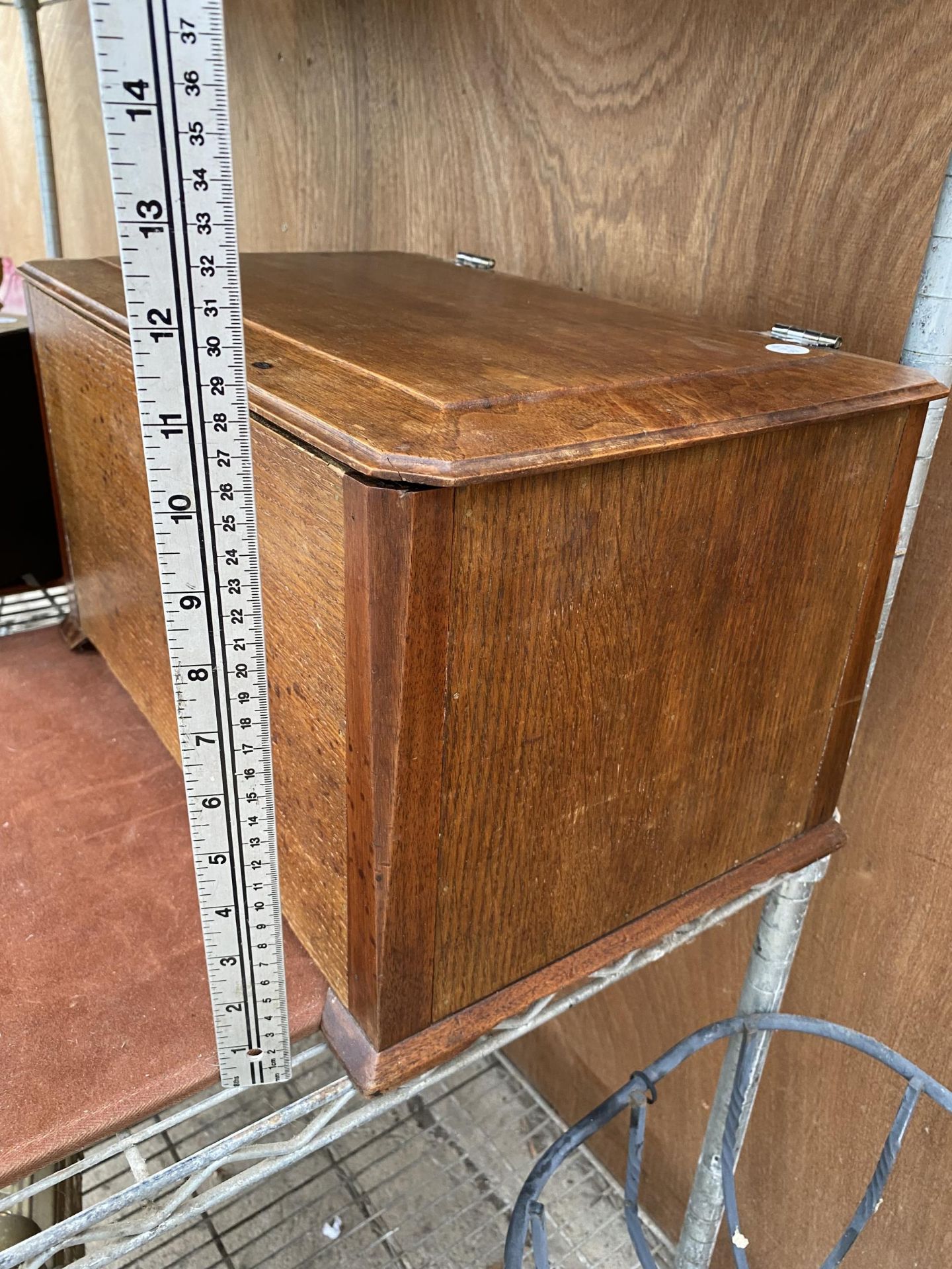 TWO DECORATIVE VINTAGE WOODEN STORAGE BOXES - Image 8 of 9