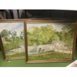 TWO LARGE OIL ON CANVAS PAINTINGS SIGNED J. CONSTABLE-PARNELL 67CM X 57CM