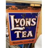 A LYONS TEA METAL SIGN