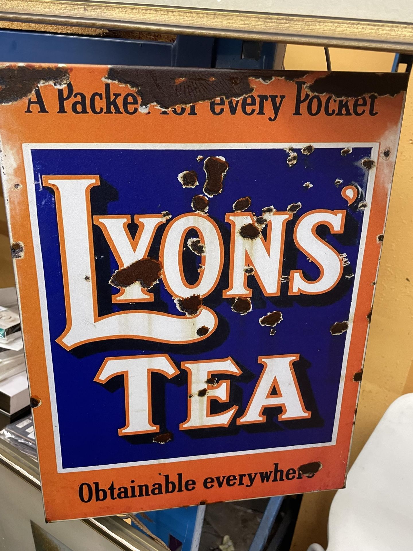 A LYONS TEA METAL SIGN