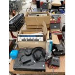 A LARGE ASSORTMENT OF ITEMS TO INCLUDE A LEAK 2000 TUNER AMPLIFIER, PANASONIC VHS/DVD PLAYER AND