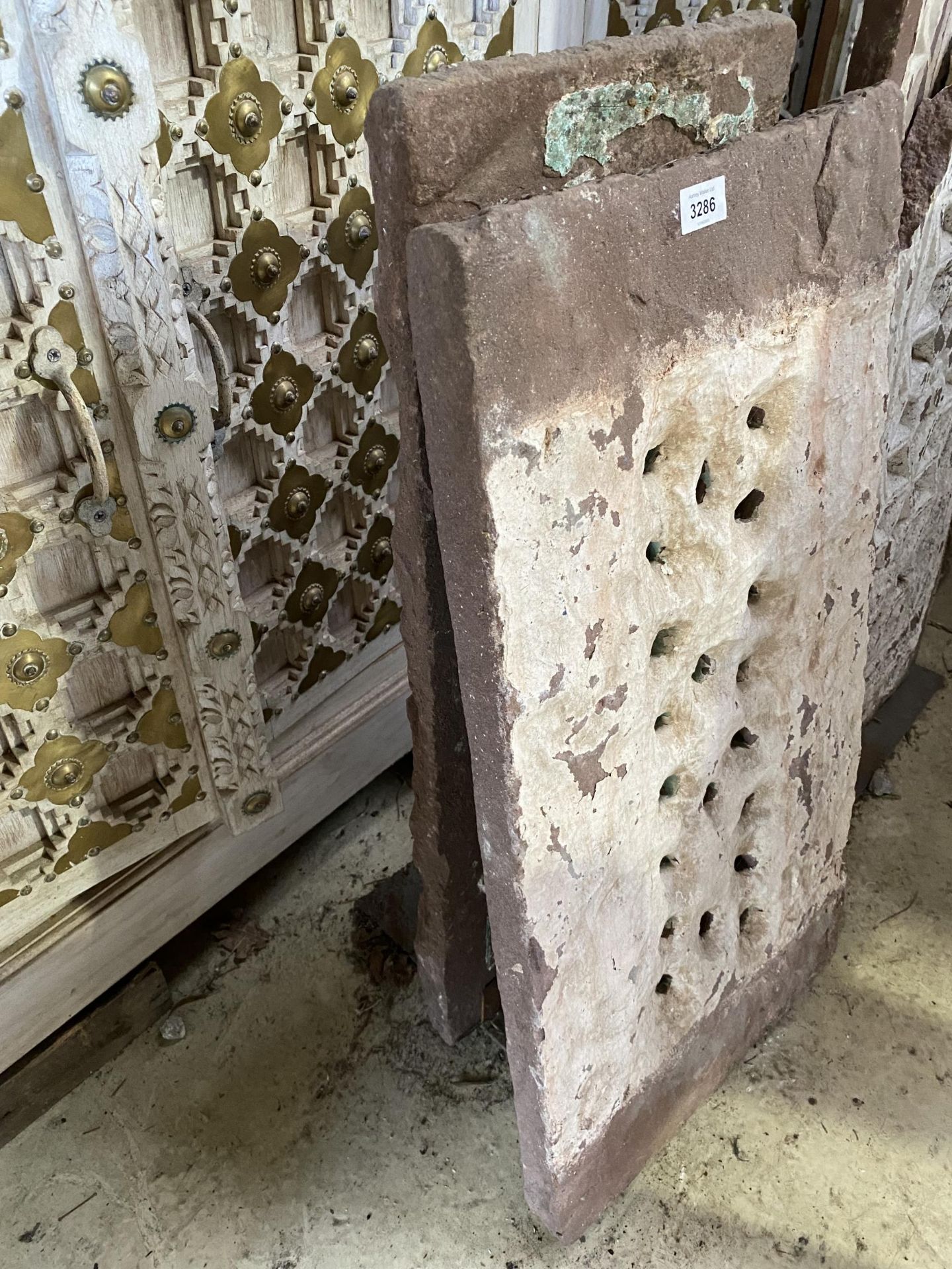 TWO VINTAGE INDIAN STONE FRETWORK JALIS