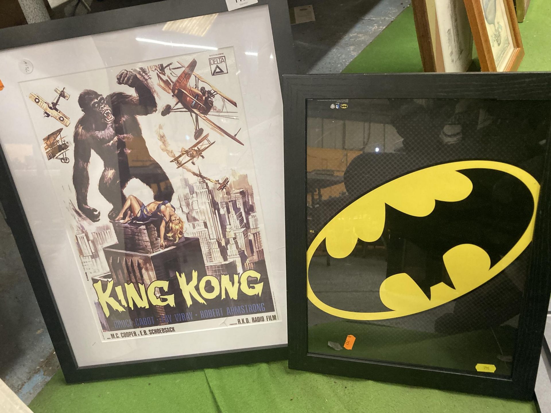 FOUR PRINTS OF FILM POSTERS TO INCLUDE JAWS, BLADE RUNNER, BATMAN AND KING KONG - Image 3 of 3