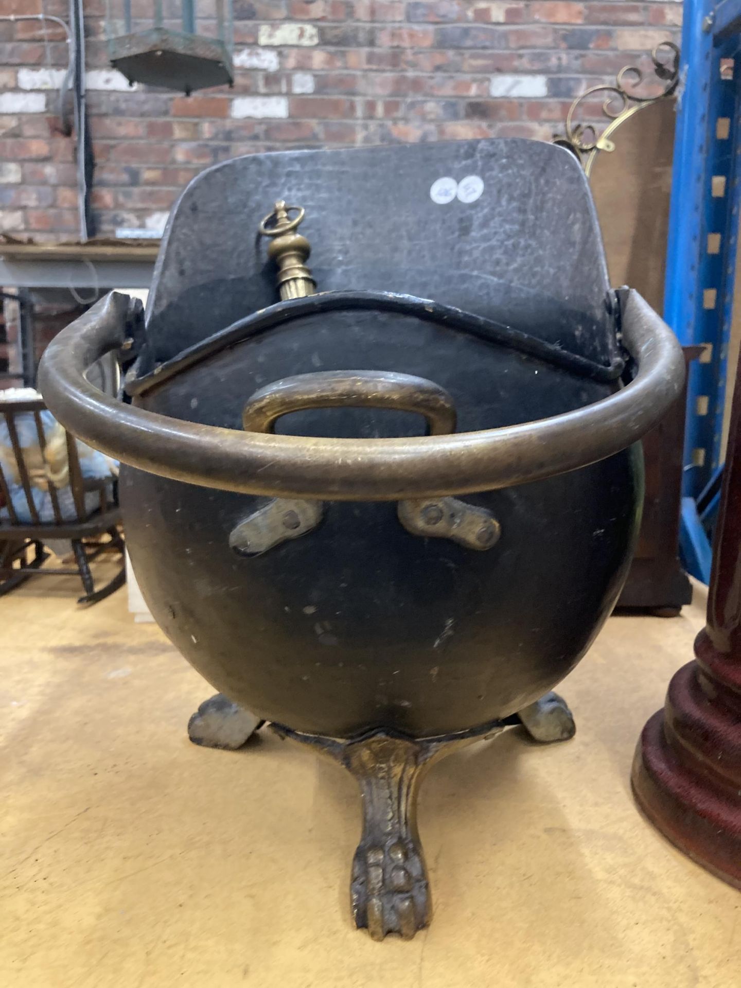 A VINTAGE COAL BUCKET AND SHOVEL