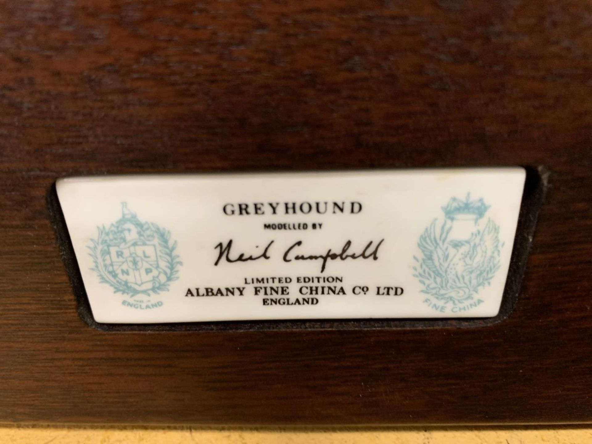 AN ALBANY FINE CHINA MODEL OF A GREYHOUND BY NEIL CAMPBELL, LILMITED EDITION 98/250 WITH CERTIFICATE - Image 6 of 6