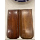 TWO VINTAGE MAHOGANY DOOR FINGER PLATES