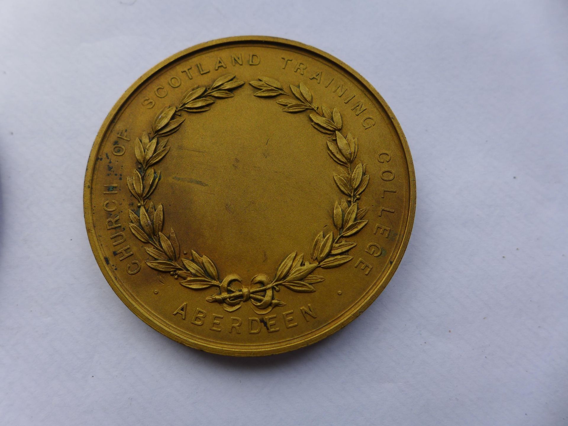A LARGE BRONZE ECCLESIASTICAL MEDAL CIRCA 1869, 70MM AND A BRONZE CHURCH OF SCOTLAND TRAINING - Image 3 of 4