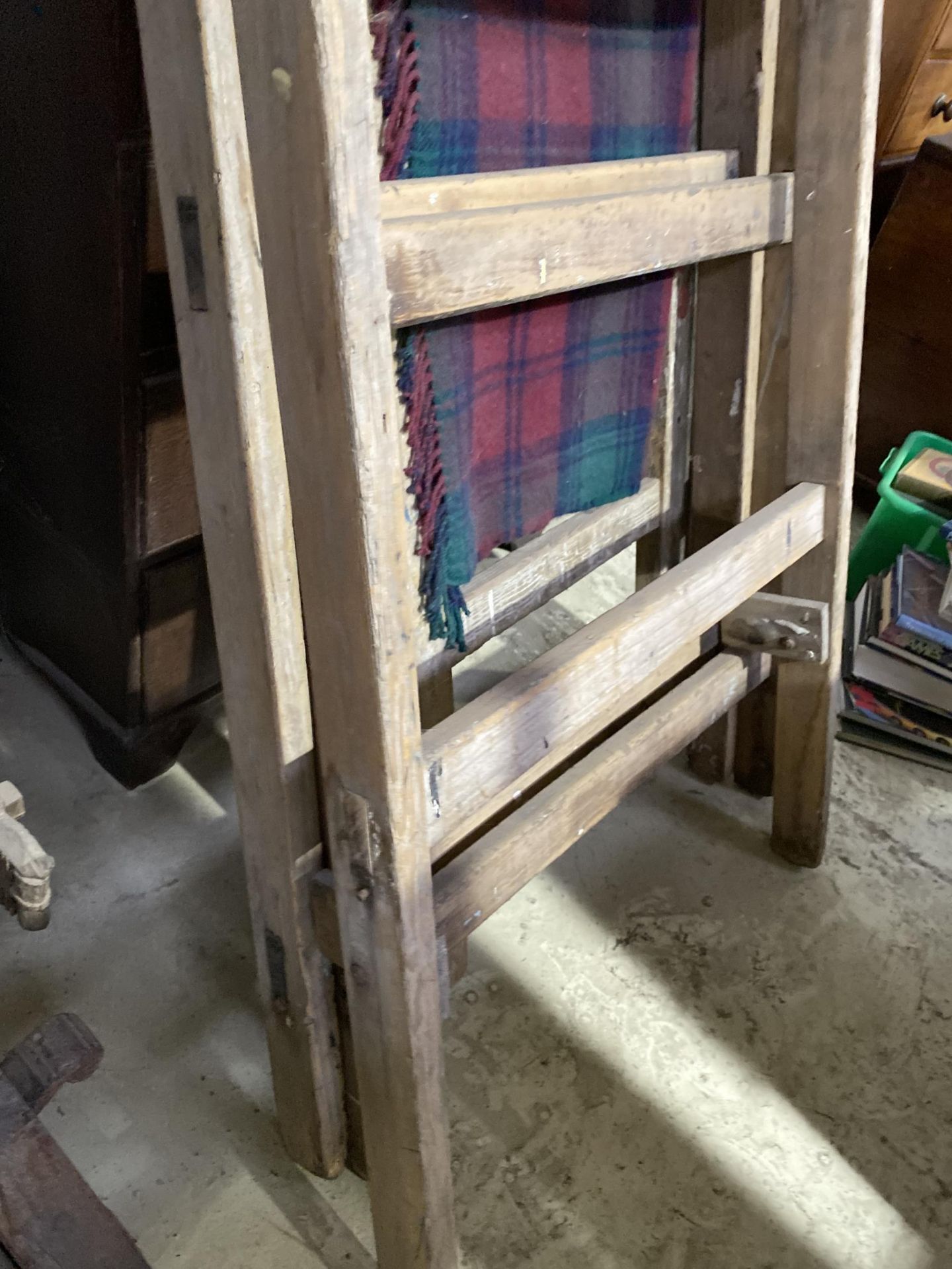 TWO VINTAGE WOODEN FOLDING STANDS - Image 3 of 3