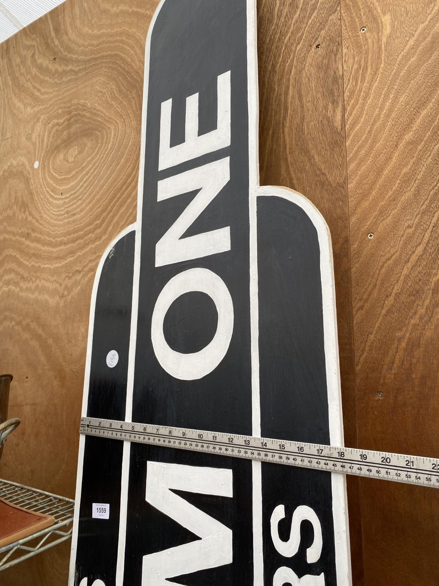 A WOODEN HAND PAINTED 'PLATFORM ONE' SIGN - Image 2 of 2