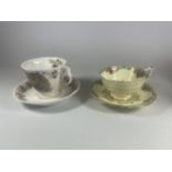 TWO CUPS & SAUCERS - ROYAL DOULTON AUTUMN FOUR SEASON PATTERN & PARAGON MINUET