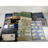 MIXED LOT TO INCLUDE A BOOK OF POSTMARKS , AN UNOPENED BOOK “THE BRITISH SEASON” , THE CHANNEL