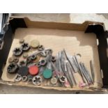 AN ASSORTMENT OF TOOLS TO INCLUDE DIES AND PUNCHES ETC