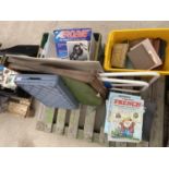 AN ASSORTMENT OF HOUSEHOLD CLEARANCE ITEMS TO INCLUDE BOOKS ETC