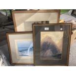 THREE FRAMED PRINTS TO INCLUDE ONE OF BOATS