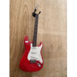 A RED FENDER STRATOCASTER ELECTRIC GUITAR WITH FENDER CARRY CASE ( SERIAL NUMBER: Z0132916)