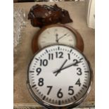 TWO WALL CLOCKS PLUS A MANTLE CLOCK