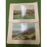 TWO UNFRAMED PRINTS "THE GRAND NATIONAL" AND "GONE AWAY"