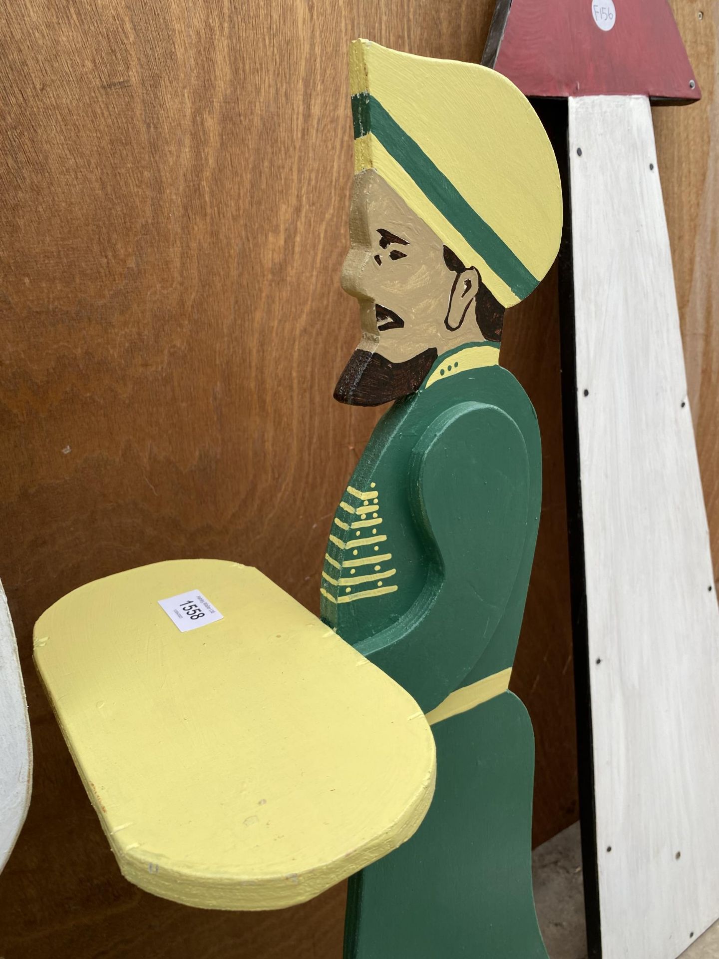 A WOODEN HAND PAINTED DUMB WAITER - Image 3 of 3