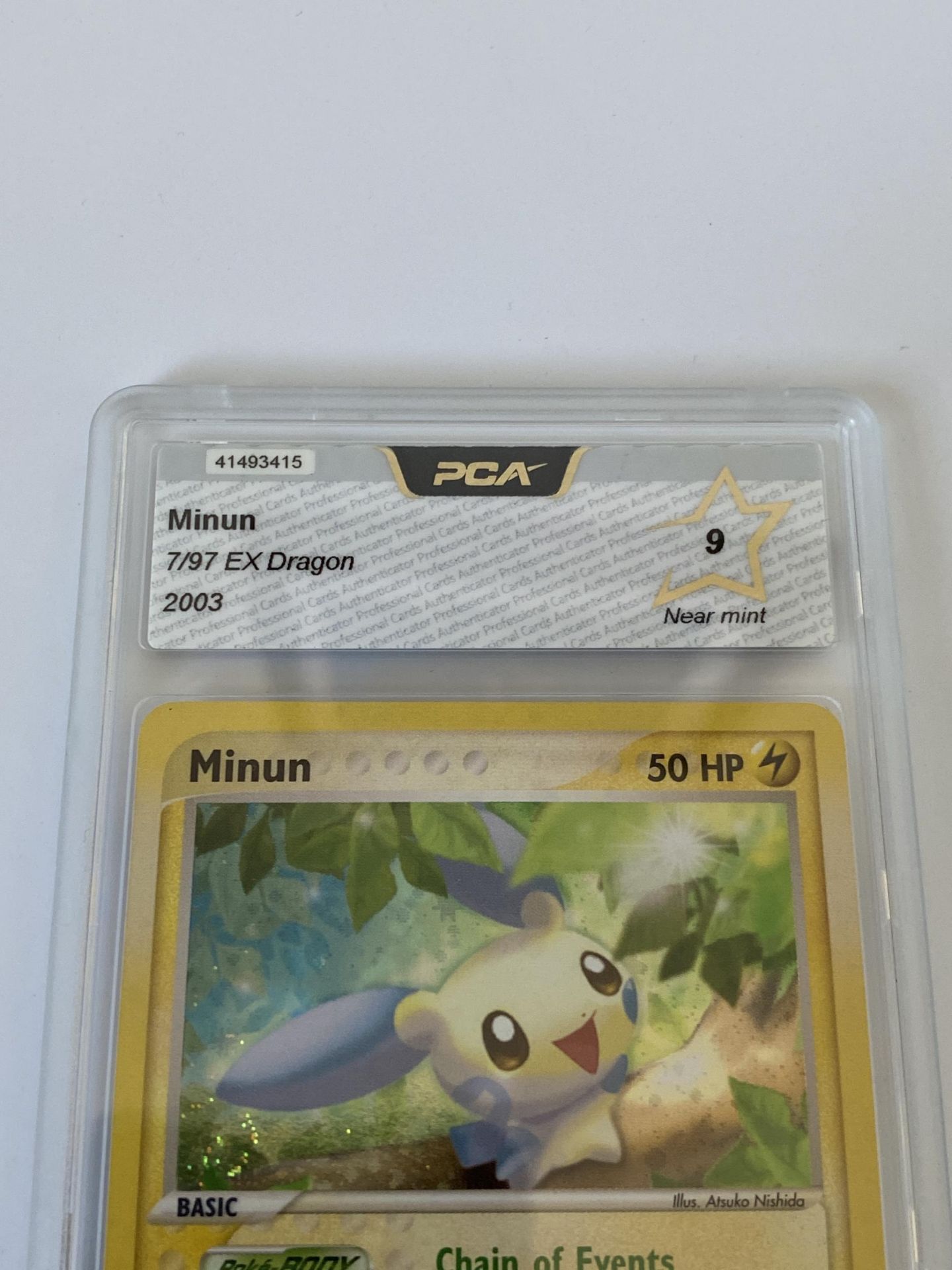 A GRADED POKEMON CARD -MINUN 7/97 EX DRAGON - PCA GRADE - 9 - Image 2 of 3